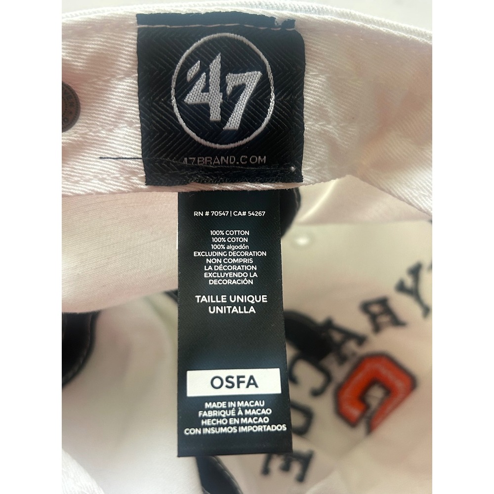 Syracuse Orange White Baseball Cap 47 Brand OSFA Adjustable Strap - Picture 6 of 6
